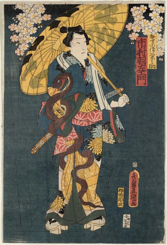 Actor Ichimura Uzaemon XIII as Benten Kozô Kikunosuke, from an untitled pentaptych