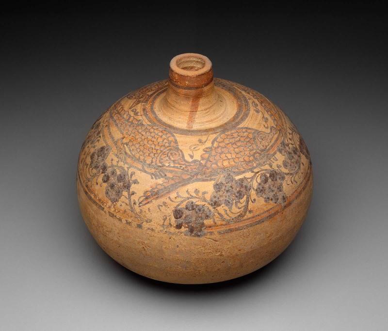 Decorated spheroid jar