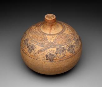 Decorated spheroid jar