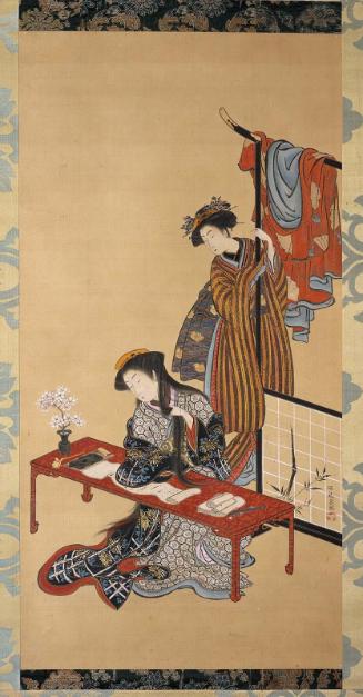 Courtesan at a Writing Desk (Parody of Guan Yu)