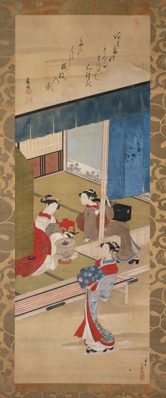 Courtesans at the Front of an Assignation Teahouse