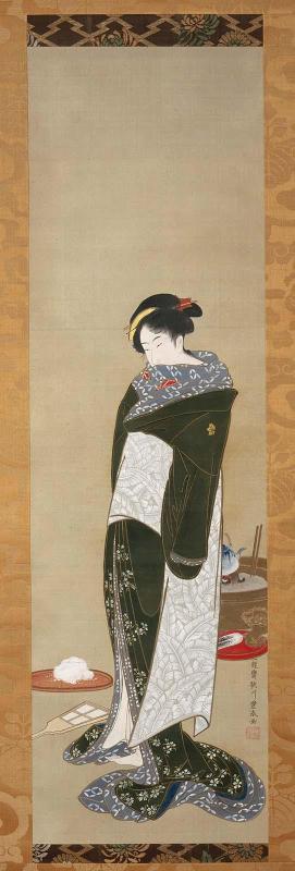 Courtesans with Snow, Moon, and Flowers