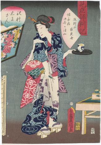 Actor Sawamura Tanosuke III as a Beautiful Waitress, from the series An Imaginary Guidebook (Mitate hyôbanki)