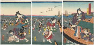 The Third Month (Yayoi), from the series Ashikaga Silk Hand-dyed in Purple: The Twelve Months (Ashikaga kinu tezome murasaki, Jûnikagetsu no uchi)