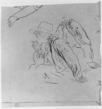 Perspective Studies (recto); Man Seated on a Bale of Grain. Study for Harvesters Resting (verso)