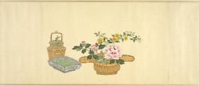 Baskets of fruit and flowers