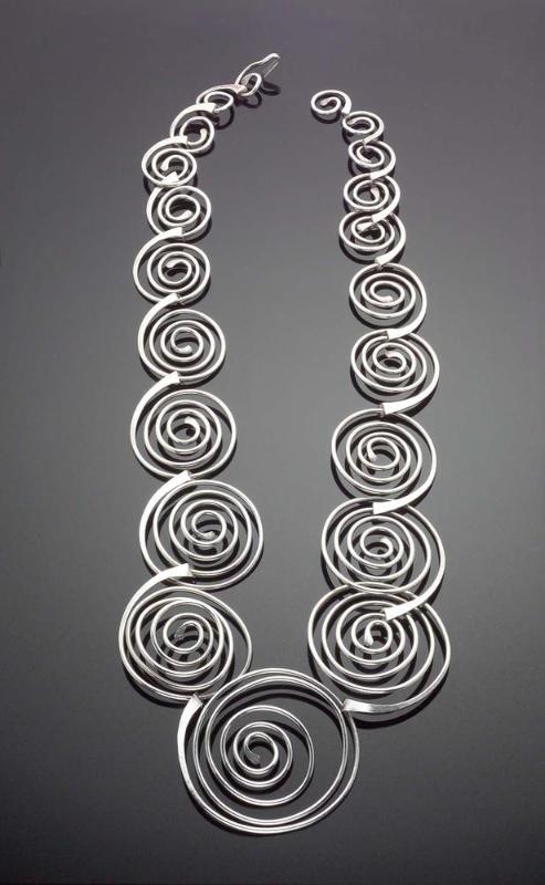 "Diminishing Spirals" necklace