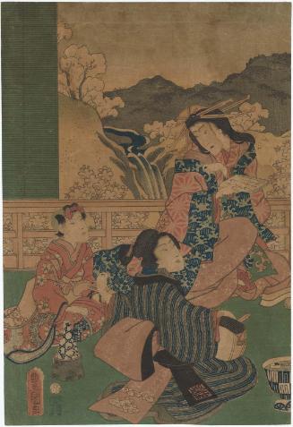 Mitsuuji Amusing Himself at a Hot Spring Resort (Mitsuuji onsen yûkyô no zu)