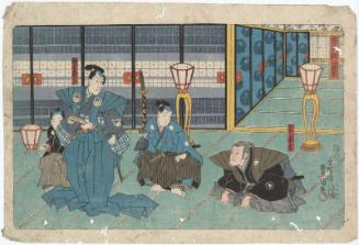 Act II (Nidanme): Actors Ichikawa Kuzô II as Kakogawa Honzô and Ichikawa Danjûrô VIII as Momonoi Wakasanosuke, from the series The Storehouse of Loyal Retainers (Chûshingura)