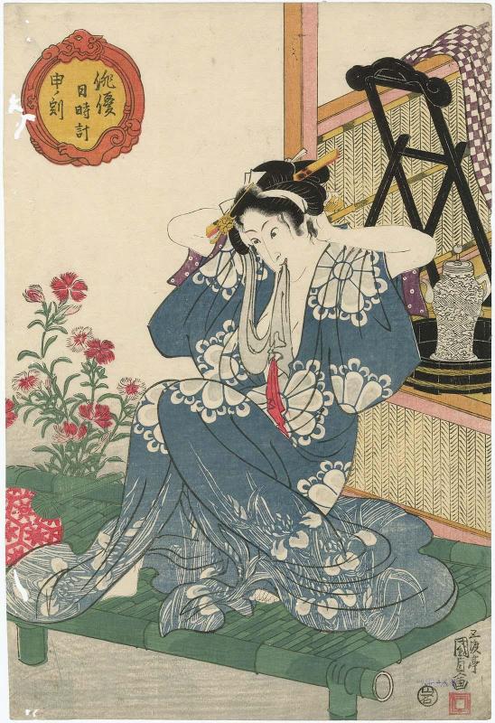 Hour of the Monkey (Saru no koku): Actor Iwai Hanshirô V, from the series Sundial of Actors (Haiyû hidokei)