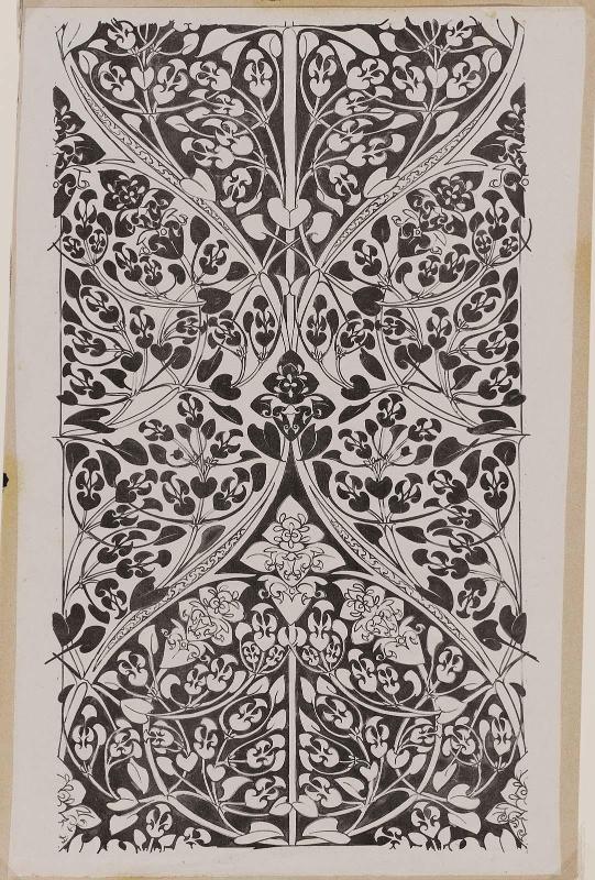Design for Ornamental Wallpaper with Fava Bean Motif