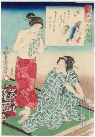 Fond of Waterfalls (Taki kô), from the series Twenty-four Enjoyments of Beauties of the Present Day (Nijûshi kô tôji no hanamono)