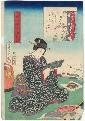 Fond of Clothes (Kimono kô), from the series Twenty-four Enjoyments of Beauties of the Present Day (Nijûshi kô tôji no hanamono)