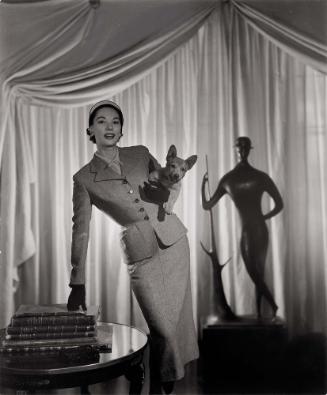 Fashion Model in Lincoln Kirstein's Apartment, with Elie Nadelman sculpture