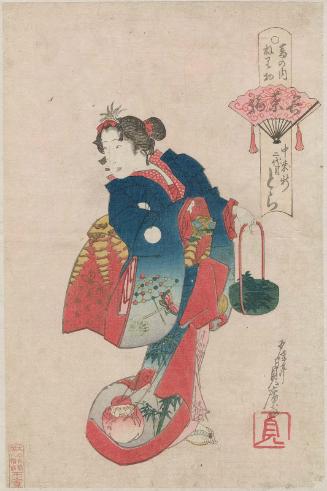 Tora II of Nakamori-ken in Gathering Spring Herbs (Wakanatsumi), from the series Costume Parade of the Shimanouchi Quarter (Shimanouchi nerimono)