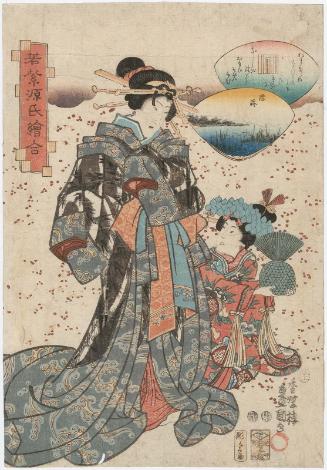 Miotsukushi, from the series Young Murasaki's Contest of Genji Pictures (Wakamurasaki Genji-e awase)