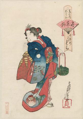 Tora II of Nakamori-ken in Gathering Spring Herbs (Wakanatsumi), from the series Costume Parade of the Shimanouchi Quarter (Shimanouchi nerimono)