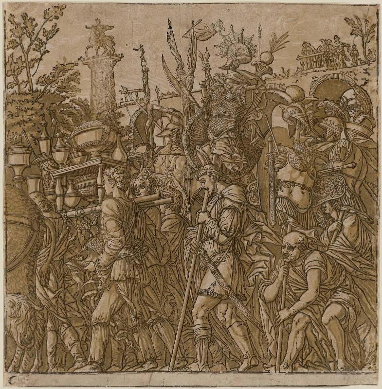 The Triumph of Caesar, Plate 6: Trophy Bearers
