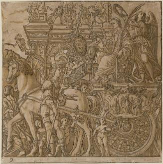 The Triumph of Caesar, Plate 9: Julius Caesar on his Chariot