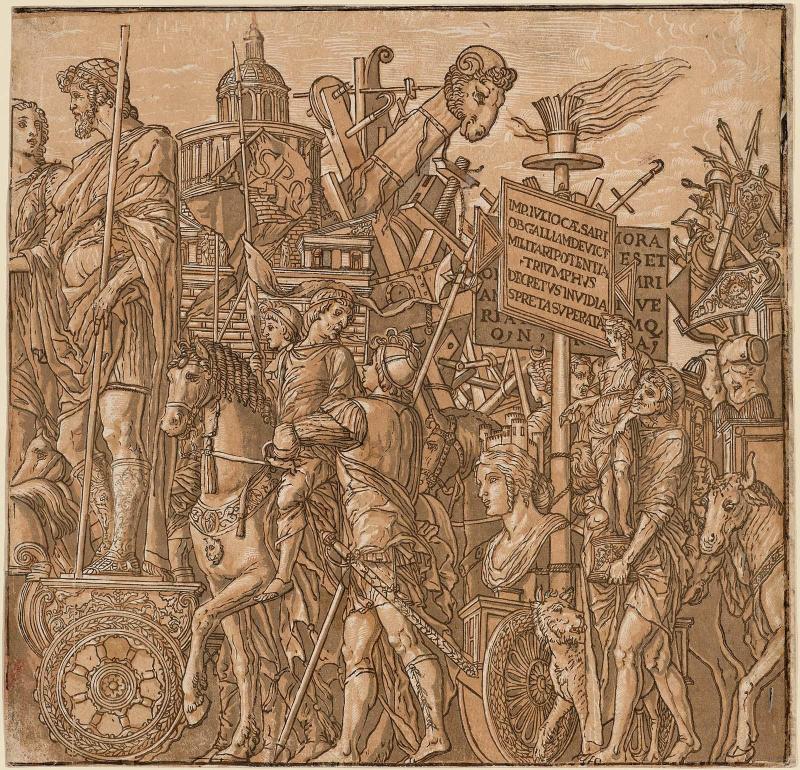 The Triumph of Caesar, Plate 2: Colossi, Siege Engines, and Tablet Bearers