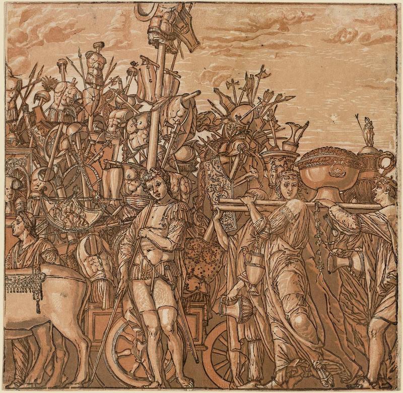 The Triumph of Caesar, Plate 3: Trophy and Vessel Bearers