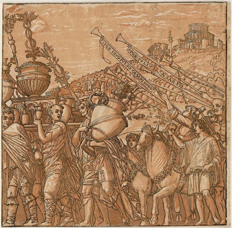 The Triumph of Caesar, Plate 4: Trumpeters and Sacrificial Oxen