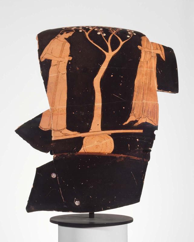 Mixing wine-bowl (column-krater) depicting girls on a see-saw