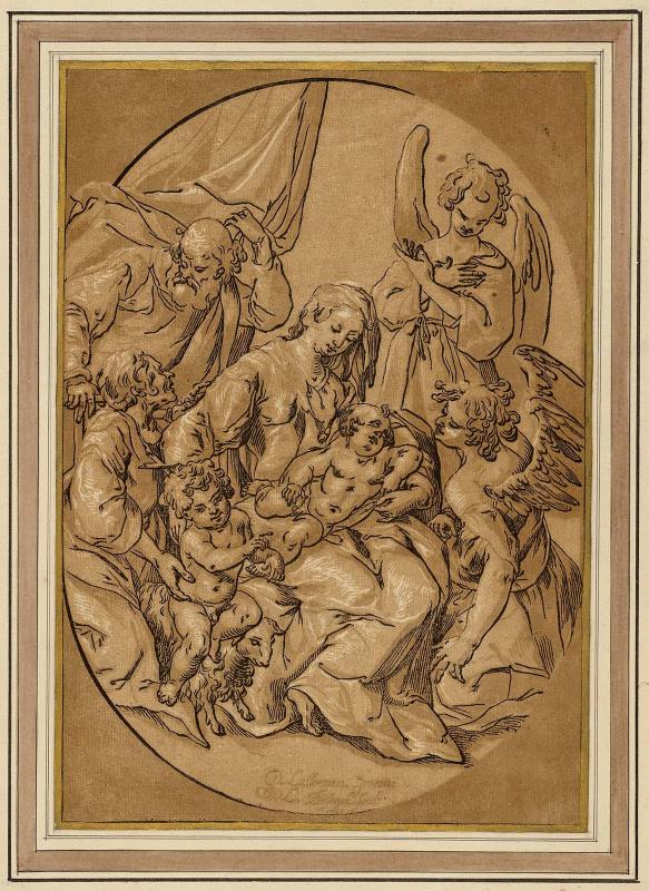 The Holy Family in an Oval Frame