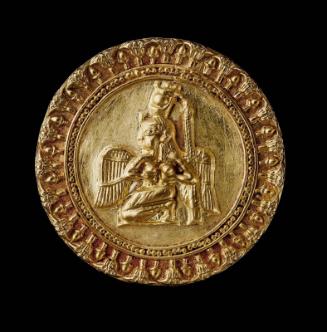 Ear stud with kneeling goddess
