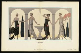 "Cortège - Robes du soir, de Worth," plate 10 from Gazette du Bon Ton, No. 2