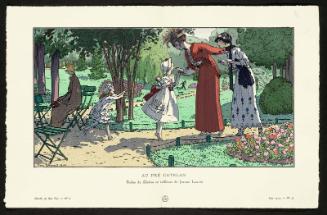 "Au Pré Catelan - Robes de fillettes et tailleurs de Jeanne Lanvin," plate 55 from Gazette du Bon Ton, Volume 1, No. 6