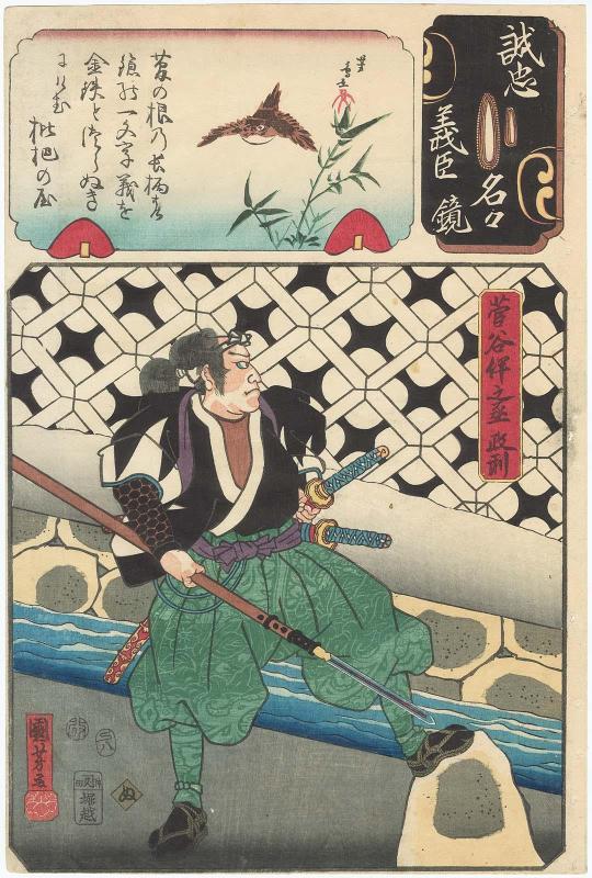 The Syllable Nu: Sugatani Inojô Masatoshi, from the series Mirror of the True Loyalty of Each of the Faithful Retainers (Seichû gishin meimei kagami)