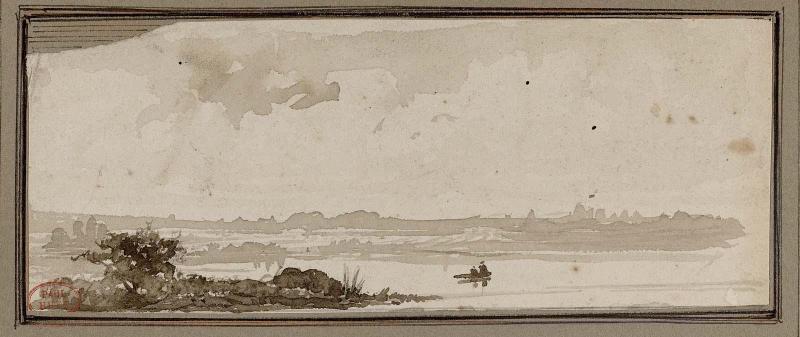 View on the Seine (figures in boat)
