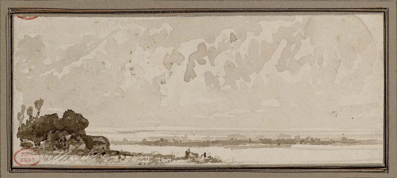 View on the Seine (figures on bank)