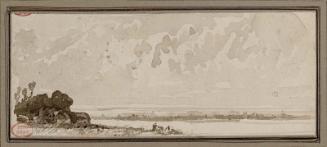 View on the Seine (figures on bank)