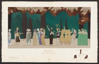 "«Aphrodite» - Dans les jardins de la Déesse," plate 43 from Gazette du Bon Ton, Volume 1, No. 5