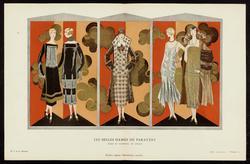 "Les Belles Dames du Paravent - Robes et manteaux, de Doucet," plate 12 from Gazette du Bon Ton, No. 2