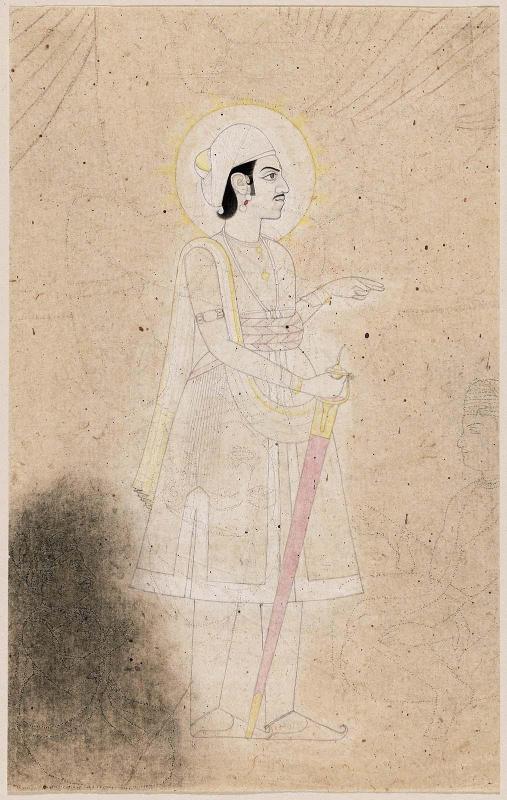 Recto: Portrait of Savai Pratap Singh of Jaipur; Verso: Several sketches