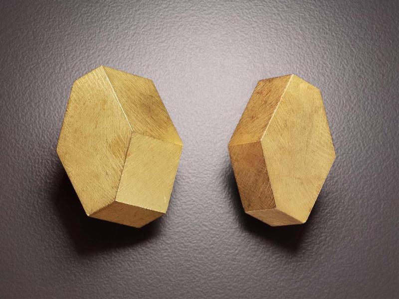 Pair of hexagonal earrings