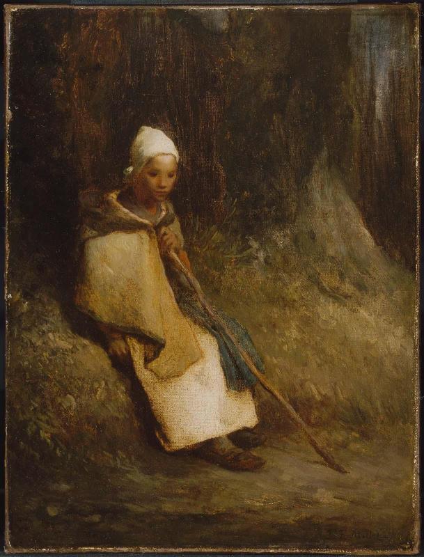Shepherdess Sitting at the Edge of the Forest